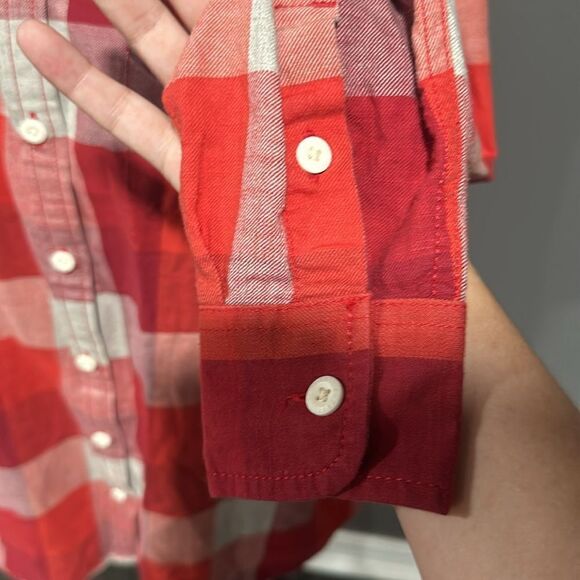 Harley Davidson Eagle Plaid Long Sleeve Button Up Shirt Red Gray L - Picture 4 of 7